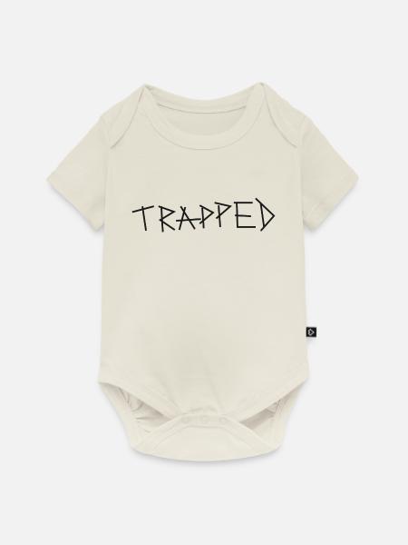 Trapped punk schriftzug schwarz - Baby Premium Kurzarmbody - Naturweiß