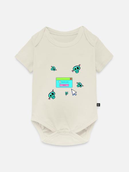 Game over,nerd, Computerspiel,gamer, spiel - Baby Premium Kurzarmbody - Naturweiß
