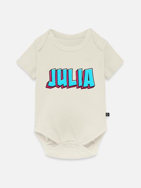 Namen Motiv: Julia - Baby Premium Kurzarmbody - Naturweiß