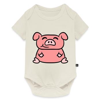 Assis Cochon Amour Petit Cochon Mignon - Body à manches courtes Premium Bébé - blanc cassé - Devant