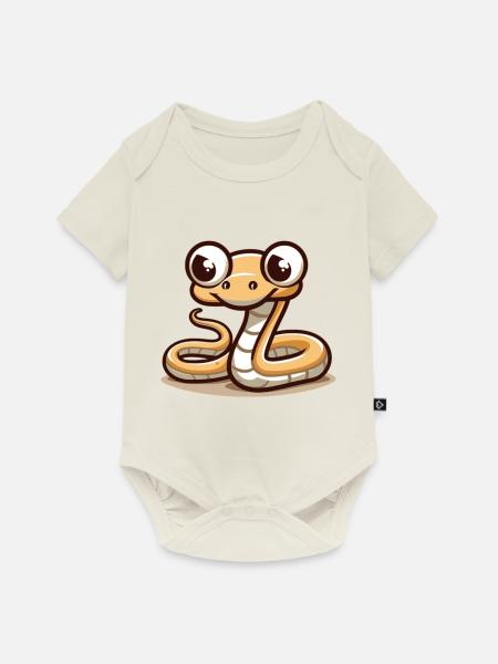 Schlange - Baby Premium Kurzarmbody - Naturweiß