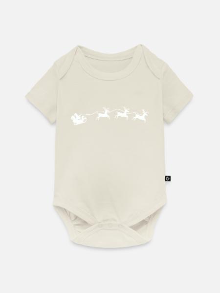 weihnachtsmann schlitten - Baby Premium Kurzarmbody - Naturweiß