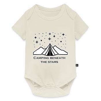 Zelt unter den Sternen - Camping unter den Sternen Design - Baby Premium Kurzarmbody - Naturweiß - Vorne