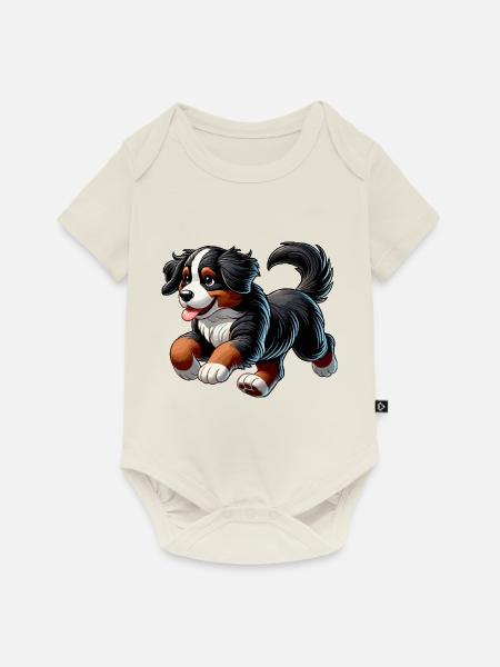 Berner Sennenhunde - Baby Premium Kurzarmbody - Naturweiß
