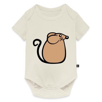 souris souris mignon petit rat rongeur amical - Body à manches courtes Premium Bébé - blanc cassé - Devant