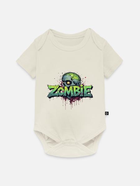 Zombie-Kopf - Baby Premium Kurzarmbody - Naturweiß