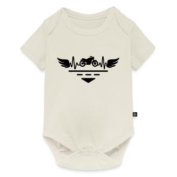 J’adore la moto, la moto, le motocycliste - Body à manches courtes Premium Bébé - blanc cassé - Devant