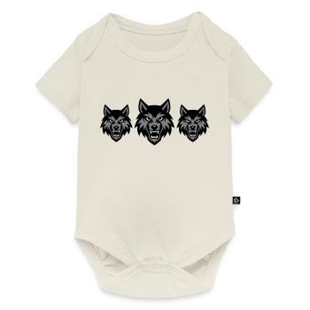 Pack de groupe tête de loup - Body à manches courtes Premium Bébé - blanc cassé - Devant