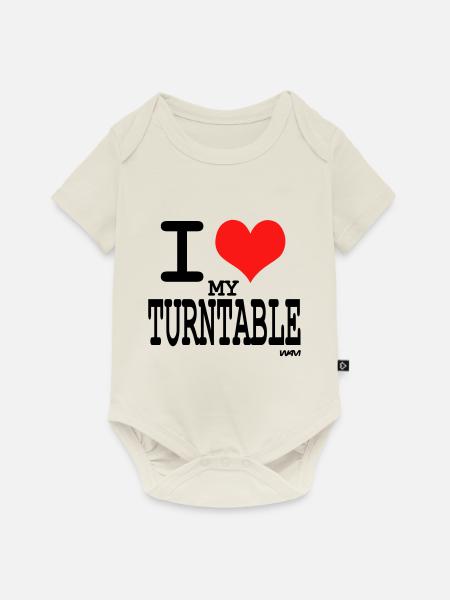 turntable - Baby Premium Kurzarmbody - Naturweiß
