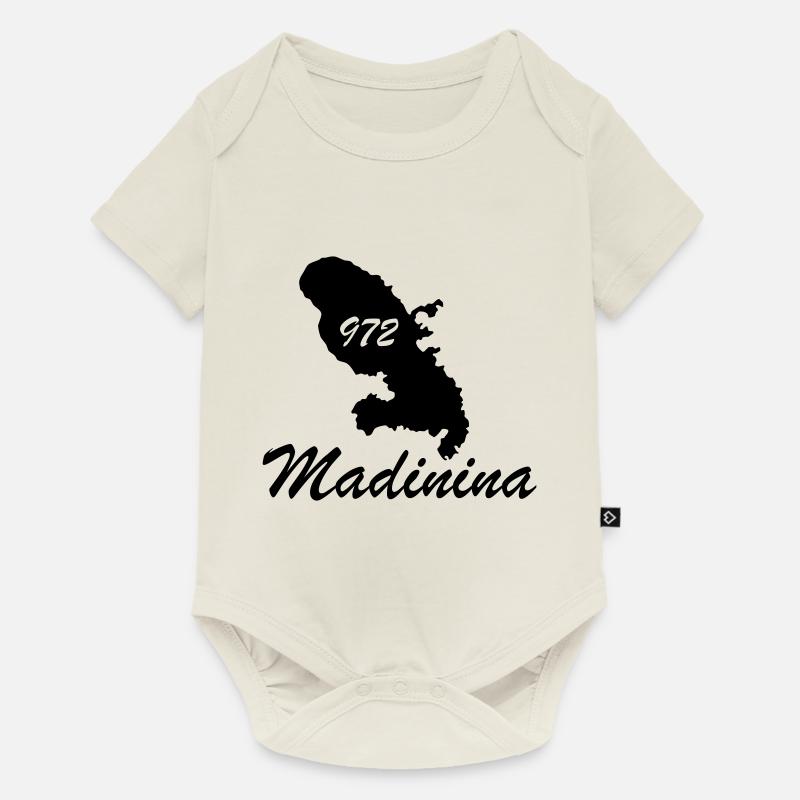 madinina - Body à manches courtes Premium Bébé - blanc cassé