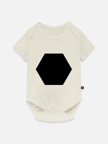 6_eck - Baby Premium Kurzarmbody - Naturweiß