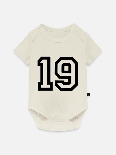 19 Collegestyle - Baby Premium Kurzarmbody - Naturweiß