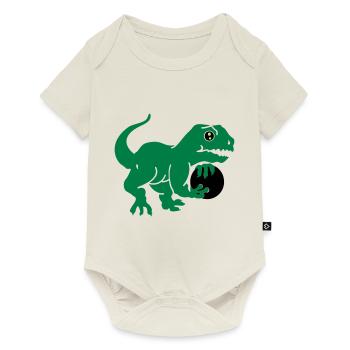 bowling dino (3c) - Baby Premium short-sleeve bodysuit - off white - Front