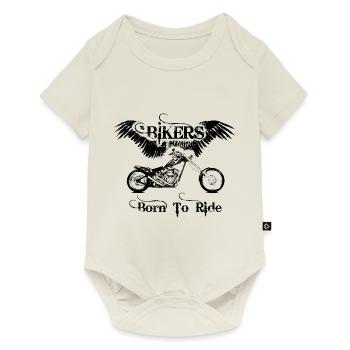 bikers born to ride wings - Body à manches courtes Premium Bébé - blanc cassé - Devant