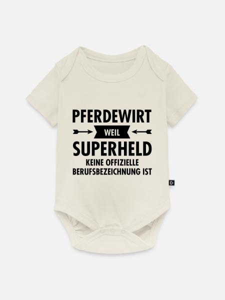 Pferdewirt - Superheld - Baby Premium Kurzarmbody - Naturweiß