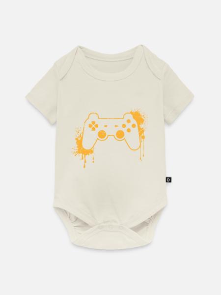 CONTROLLER RETRO in gelb - Baby Premium Kurzarmbody - Naturweiß