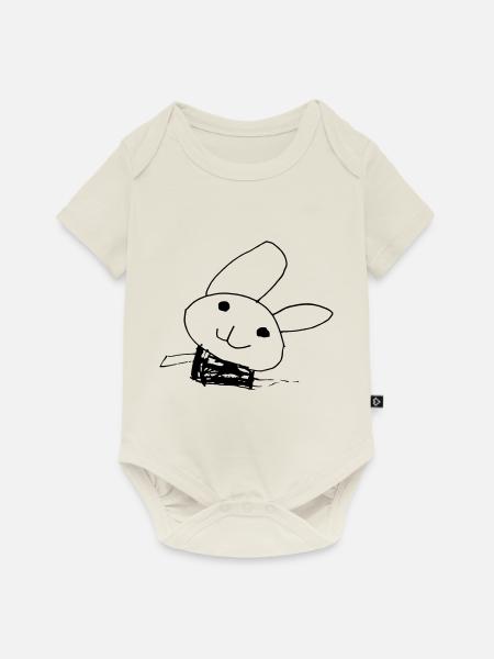 Kinderzeichnung Ostern - Baby Premium Kurzarmbody - Naturweiß