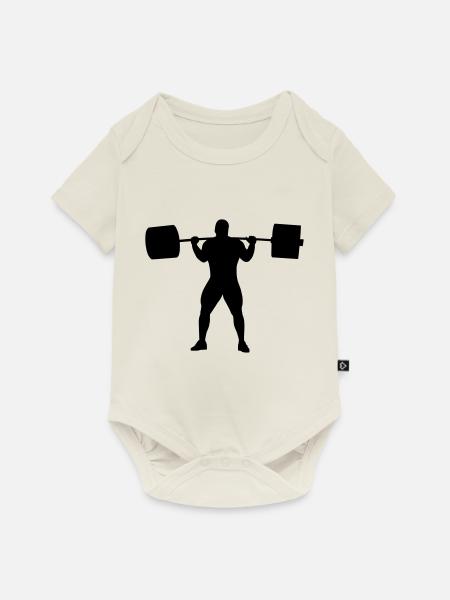 Kniebeuge start - Baby Premium Kurzarmbody - Naturweiß