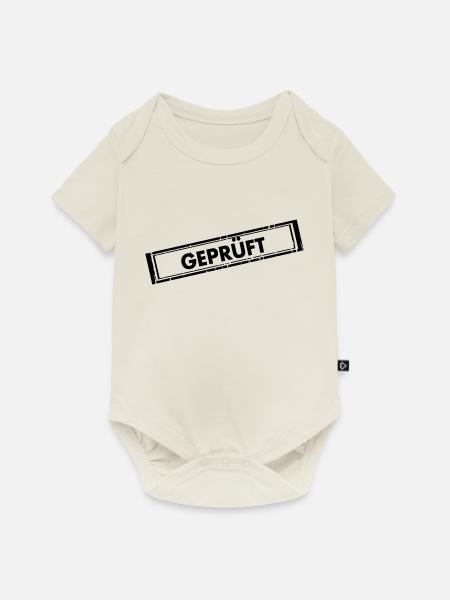 Geprüft - Baby Premium Kurzarmbody - Naturweiß