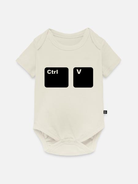 Ctrl + V Copy and Paste - Baby Premium Kurzarmbody - Naturweiß