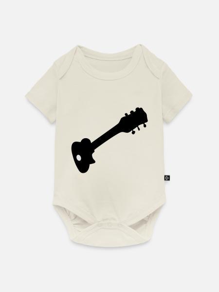 Gitarre - Baby Premium Kurzarmbody - Naturweiß