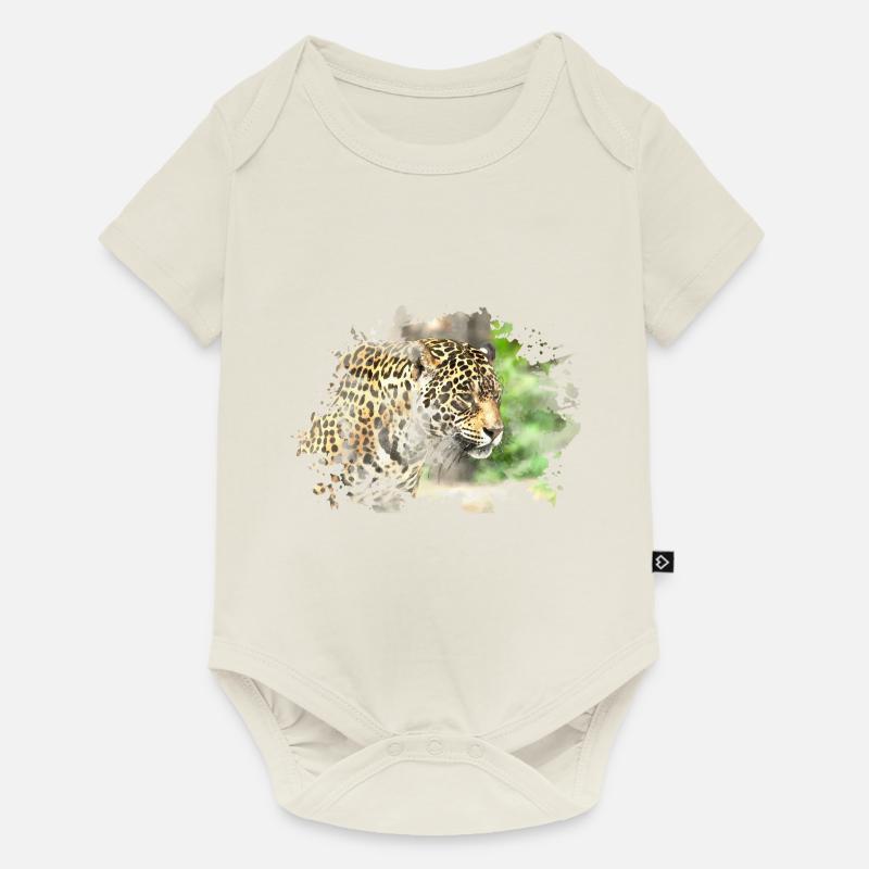 Léopard - Body à manches courtes Premium Bébé - blanc cassé