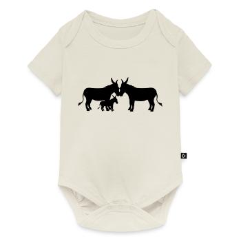 1 baby child little young family mom daddy donkey - Baby Premium short-sleeve bodysuit - off white - Front