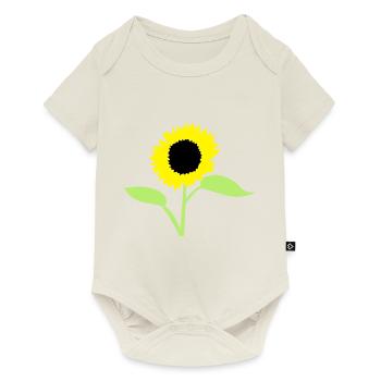 tournesol d'été jaune avec des feuilles ouvertes - Body à manches courtes Premium Bébé - blanc cassé - Devant
