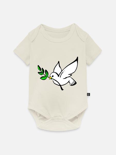 Friedenstaube - Baby Premium Kurzarmbody - Naturweiß