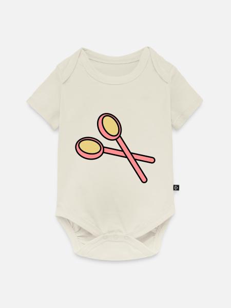 holzloeffel2 - Baby Premium Kurzarmbody - Naturweiß