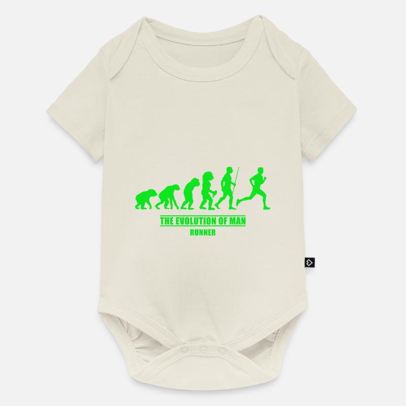 Läufer Evolution Läufer - Baby Premium Kurzarmbody - Naturweiß