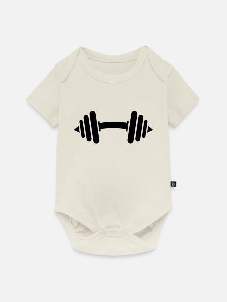 kurzhantel__f1 - Baby Premium Kurzarmbody - Naturweiß