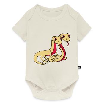 couple 2 friends team couples love face snake - Baby Premium short-sleeve bodysuit - off white - Front