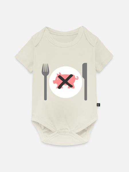 veggie - Baby Premium Kurzarmbody - Naturweiß