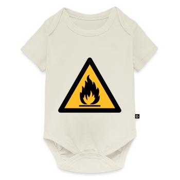 Hazard Symbol - Flammable (2-color) - Baby Premium short-sleeve bodysuit - off white - Front