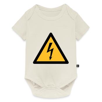 Hazard Symbol - High Voltage (2-color) - Baby Premium short-sleeve bodysuit - off white - Front