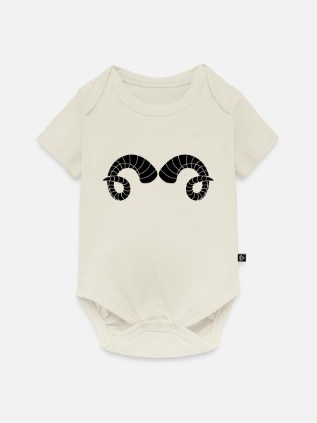 Hörner - Baby Premium Kurzarmbody - Naturweiß