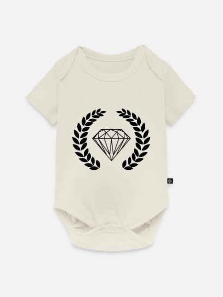 diamant - Baby Premium Kurzarmbody - Naturweiß
