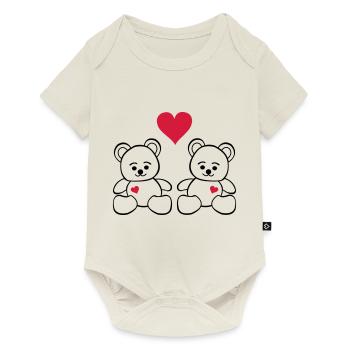 teddy_love - Body à manches courtes Premium Bébé - blanc cassé - Devant