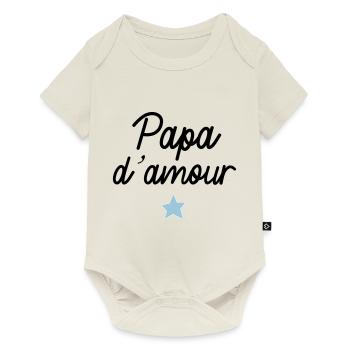 Papa d amour e toile - Body à manches courtes Premium Bébé - blanc cassé - Devant