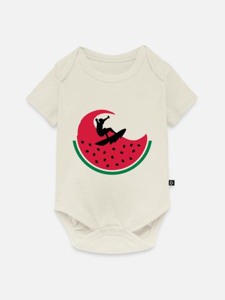 Melon Surfer - Baby Premium Kurzarmbody - Naturweiß