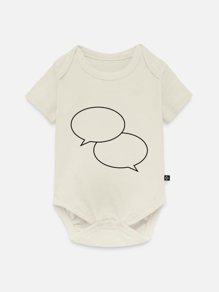 sprechblasen - Baby Premium Kurzarmbody - Naturweiß