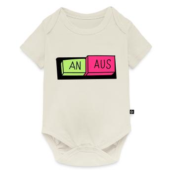 An / Aus Schalter - Baby Premium Kurzarmbody - Naturweiß - Vorne