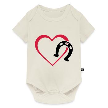 Symbole - Hufe Herz - Baby Premium Kurzarmbody - Naturweiß - Vorne