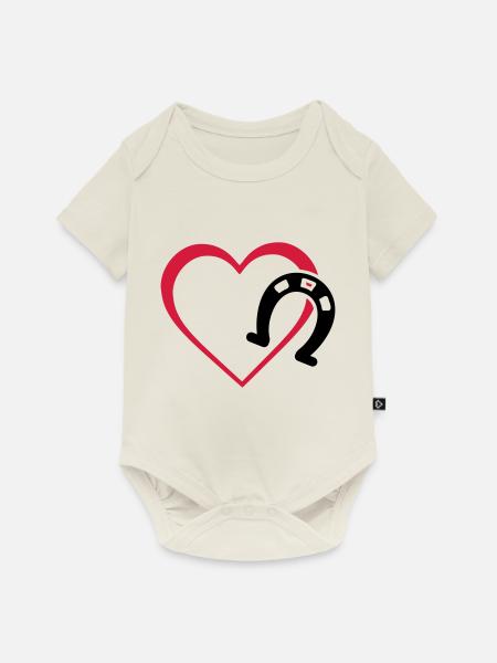 Symbole - Hufe Herz - Baby Premium Kurzarmbody - Naturweiß
