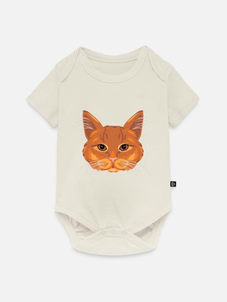 Ingwer Katzenkopf - Baby Premium Kurzarmbody - Naturweiß