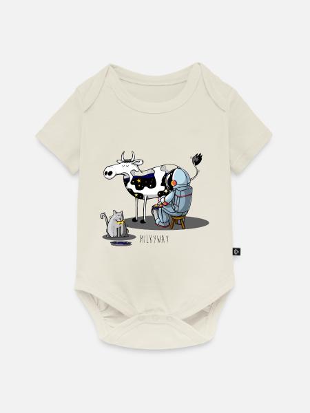 Milchstraße - Baby Premium Kurzarmbody - Naturweiß