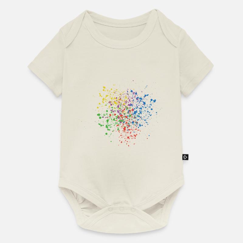 Tache de couleur - Body à manches courtes Premium Bébé - blanc cassé