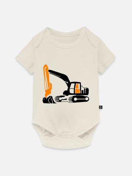Bagger - Baby Premium Kurzarmbody - Naturweiß