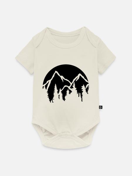 Nadelbäume Berge Sonne - Baby Premium Kurzarmbody - Naturweiß